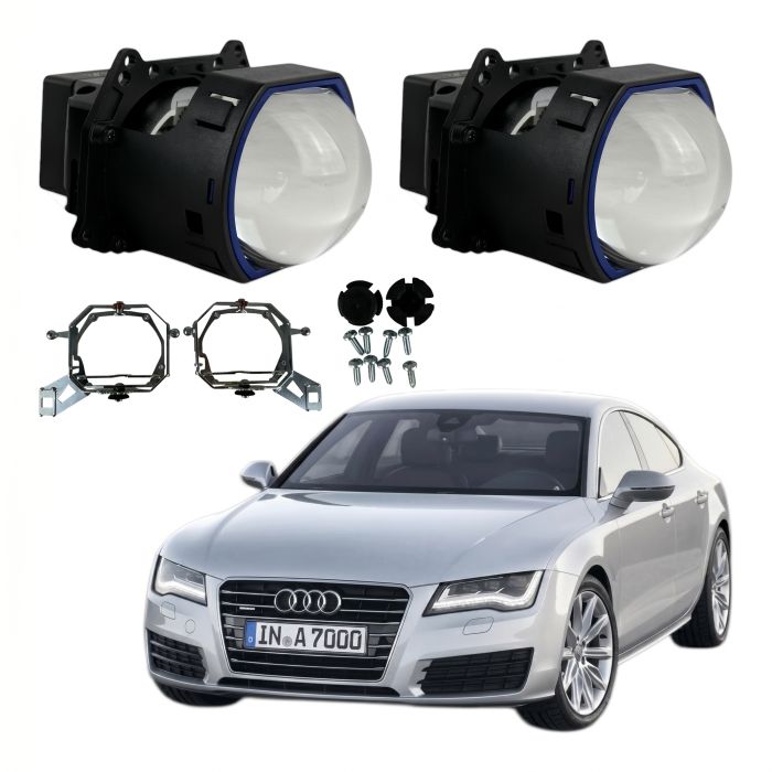 Комплект Bi-LED линз Audi A7 (AFS) 2010-2014 EA Light X X12 70W с переходными рамками