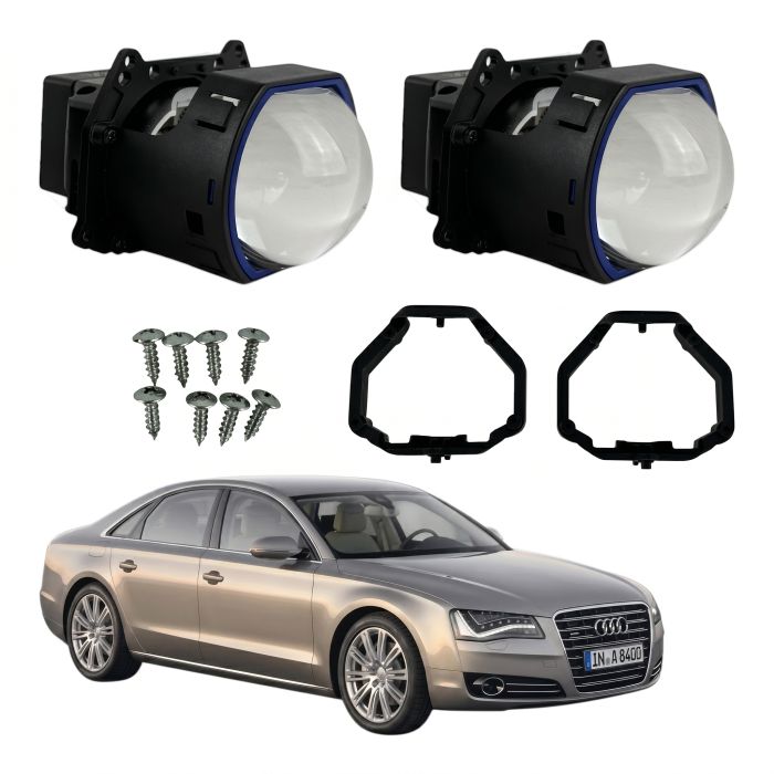 Комплект Bi-LED линз Audi A8 (D4) (AFS) 2012-2013 EA Light X  X12 70W с переходными рамками