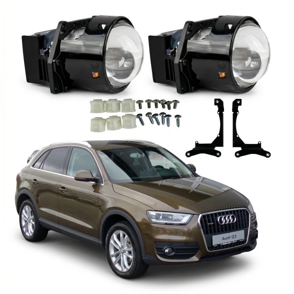 Комплект Bi-LED линз Audi Q3 (8U) 2011-2015 EA Light X  X10 82W с переходными рамками