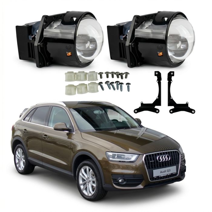 Комплект Bi-LED линз Audi Q3 (8U) 2011-2015 EA Light X  X10 82W с переходными рамками