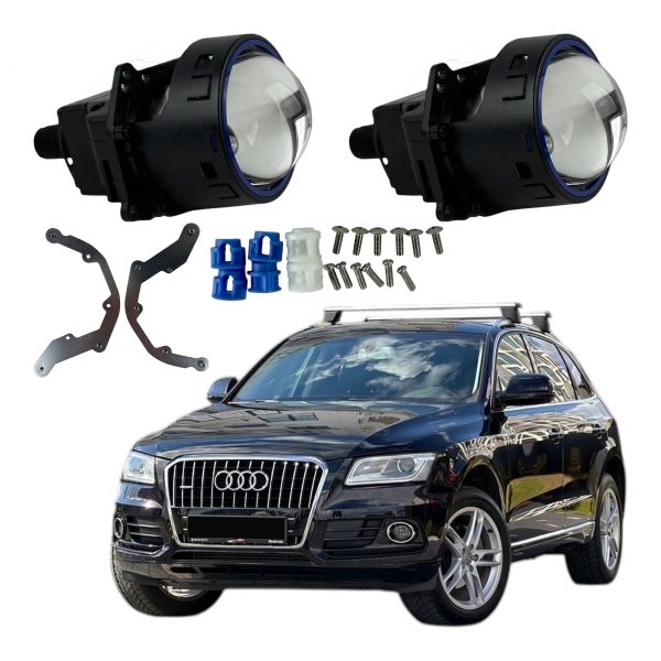 Комплект Bi-LED линз Audi Q5 (AFS) 2015-2018 EA Light X 3" X11 80W с переходными рамками (2 шт.)