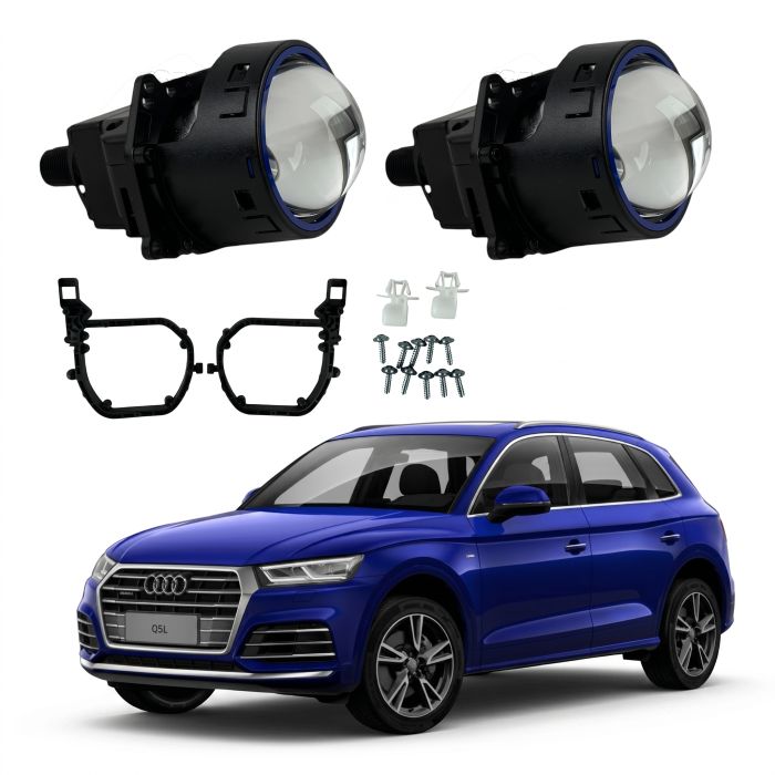 Комплект Bi-LED линз Audi Q5L (xenon No-AFS) 2018-2020 EA Light X X11 80W с переходными рамками