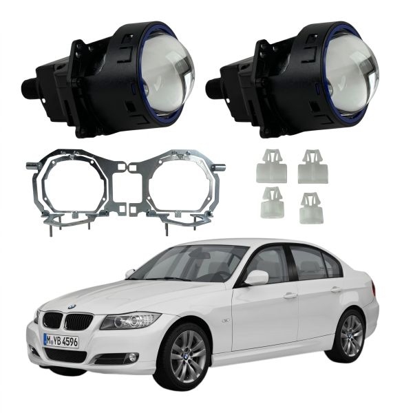Комплект Bi-LED линз BMW 3 Серии (E90/E92) 2009 AFS ZKW EA Light X  X11 80W с переходными рамками