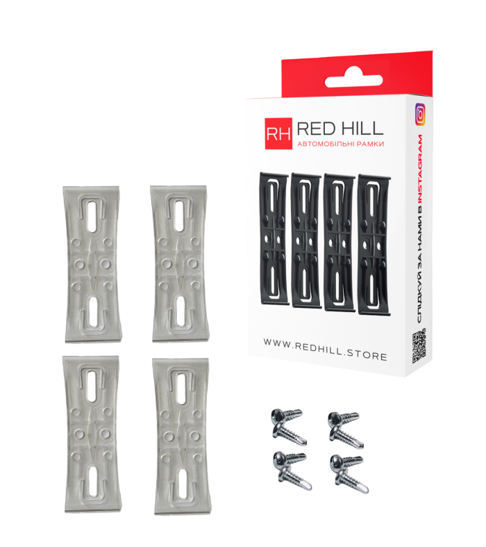 Автомобільні рамки-невидимки RedHill комплект на одне авто прозорі (24-054-IS)