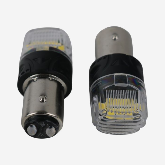 Светодиодные LED лампы 1157 (BAY15d) EA Light X 16SMD 360° белые двухконтактные в стопы и габариты