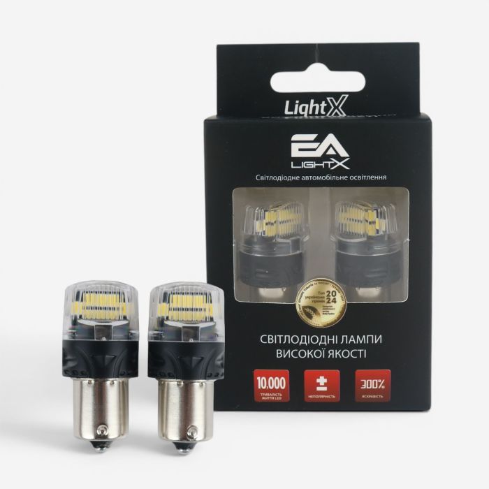 Светодиодные LED лампы 1156 (P21W) EA Light X 16SMD 360° белые автомобильные в ДХО, повороты, габариты
