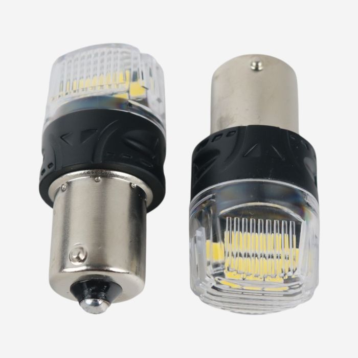 Светодиодные LED лампы 1156 (P21W) EA Light X 16SMD 360° белые автомобильные в ДХО, повороты, габариты