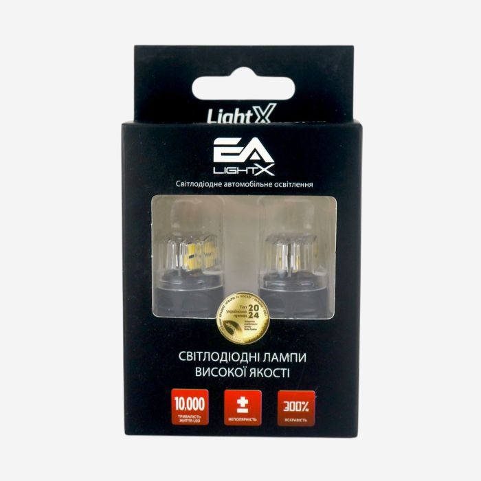 Светодиодные LED лампы T20 7443 (W21/5W) EA Light X 16SMD 360° белые двухконтактные безцокольные