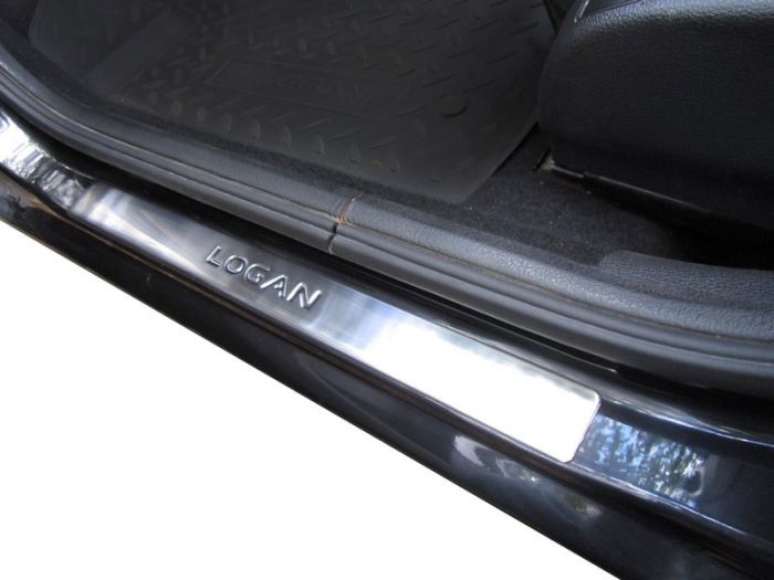 Накладки на пороги OmsaLine (4 шт., нержавейка) для Dacia Logan I 2005-2008 гг