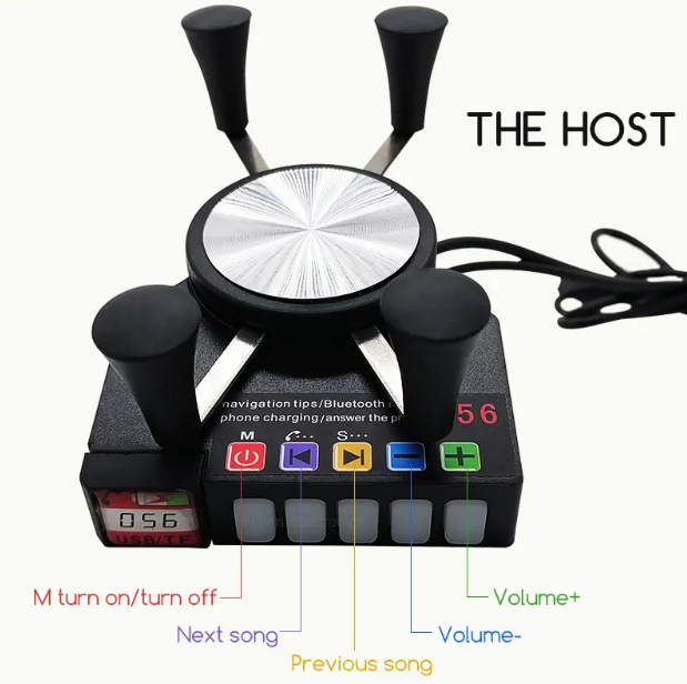 Мотоакустика з Тримачем телефону, USB, Bluethooth, 2x20W