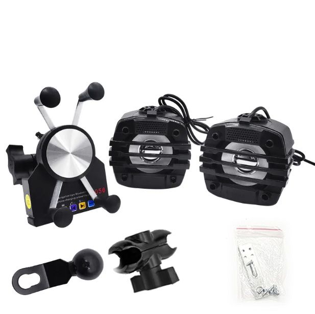 Мотоакустика з Тримачем телефону, USB, Bluethooth, 2x20W