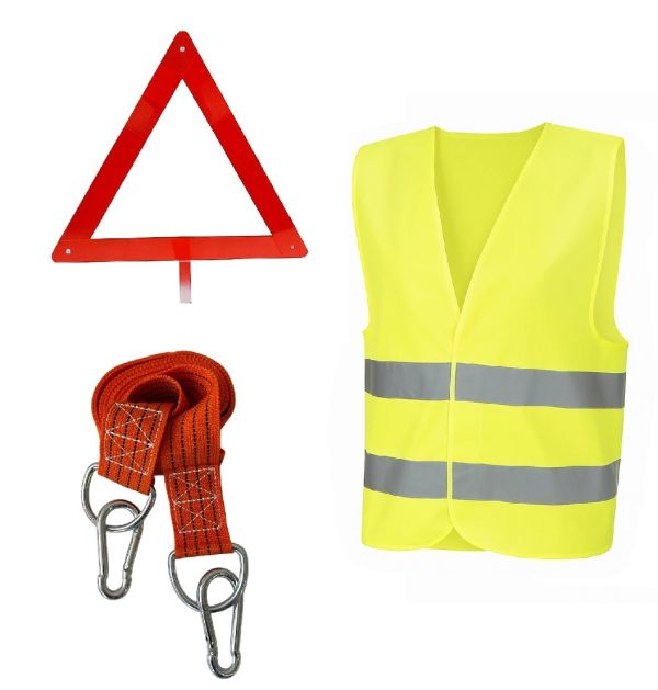 Набір автомобіліста Аварійна зупинка 1 Трос + Знак + Жилет