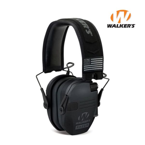 Активные наушники Walker's Razor Slim Patriot Original с патчами (Черный)