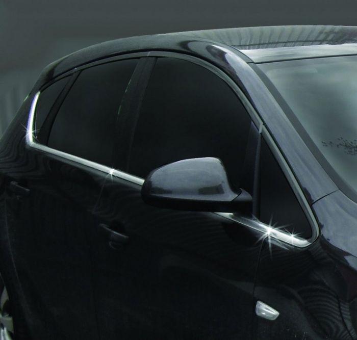 Хромированные нижние молдинги окон (Hatchback, 8 шт, нержавейка) OmsaLine - Итальянская Нержавейка для Opel Astra J 2009-2015 гг