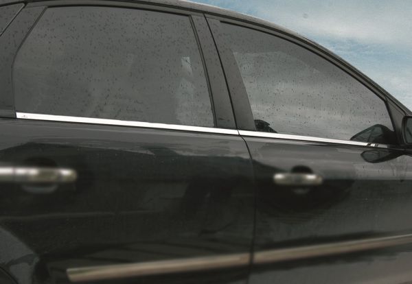 Наружные молдинги окон нержавейка (4 шт) OmsaLine - Итальянская Нержавейка для Ford Focus II 2005-2008 гг