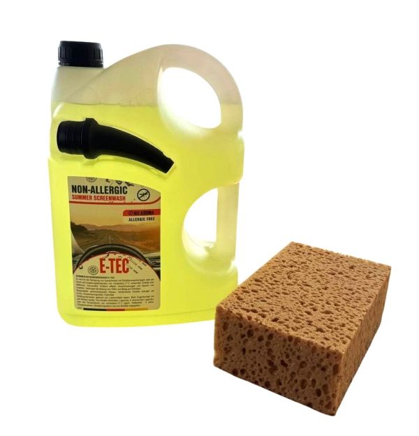 Омивач скла літній Антимошка E-TEC 4л з Губкою авто Profi (Антимошка)