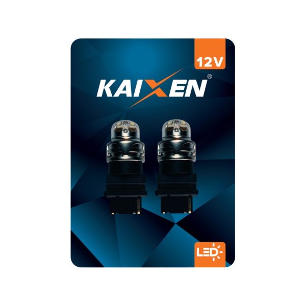 Лампочки KAIXEN P27W LED оранжевый 6*3030SMD CANBus - 2шт