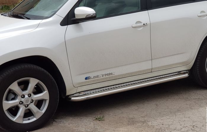 Боковые Подножки Premium (2 шт., Нержавейка) 60 мм для Toyota Rav 4 2006-2013 гг