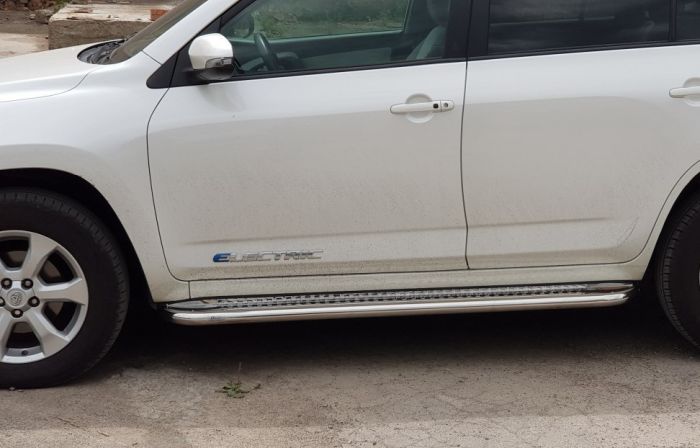 Боковые Подножки Premium (2 шт., Нержавейка) 60 мм для Toyota Rav 4 2006-2013 гг
