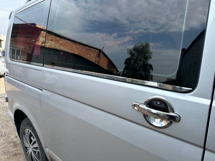 Накладки на дверные ручки из нержавеющей стали 4 штуки, OmsaLine - Итальянская Нержавейка для Volkswagen T5 Transporter 2003-2010 гг