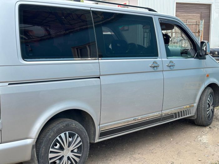 Накладки на дверные ручки из нержавеющей стали 4 штуки, OmsaLine - Итальянская Нержавейка для Volkswagen T5 Transporter 2003-2010 гг