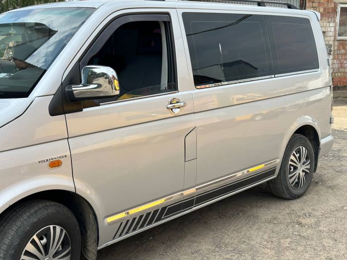 Окантовка Окон (2 шт., Нержавеющая Сталь) OmsaLine - Итальянская Нержавейка для Volkswagen T5 Transporter 2003-2010 гг