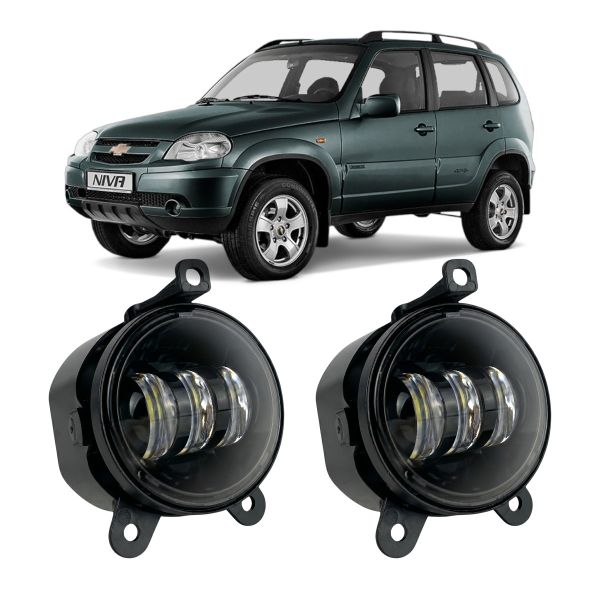 Противотуманные LED фары Chevrolet Niva 2009-2020 30W белый свет СТГ JR-W-3 / Шевроле Нива