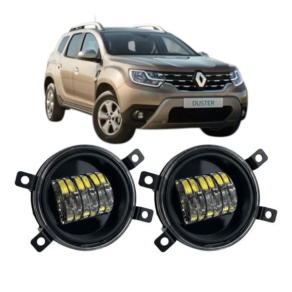 Противотуманные LED фары Renault Duster 2010-2021 90мм 30W белый свет СТГ JR-W-6 / Рено Дастер (2 шт.)