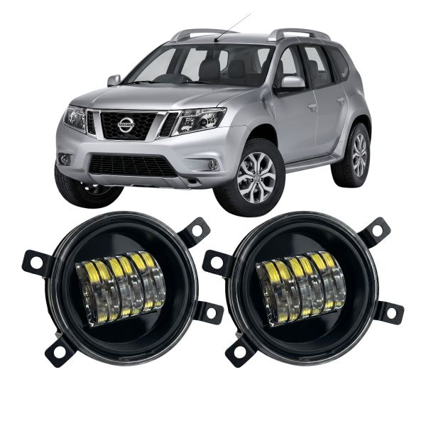 Противотуманные LED фары Nissan Terrano D10 2014-2022 90мм 30W белый свет СТГ JR-W-6 / Ниссан Террано (2 шт.)