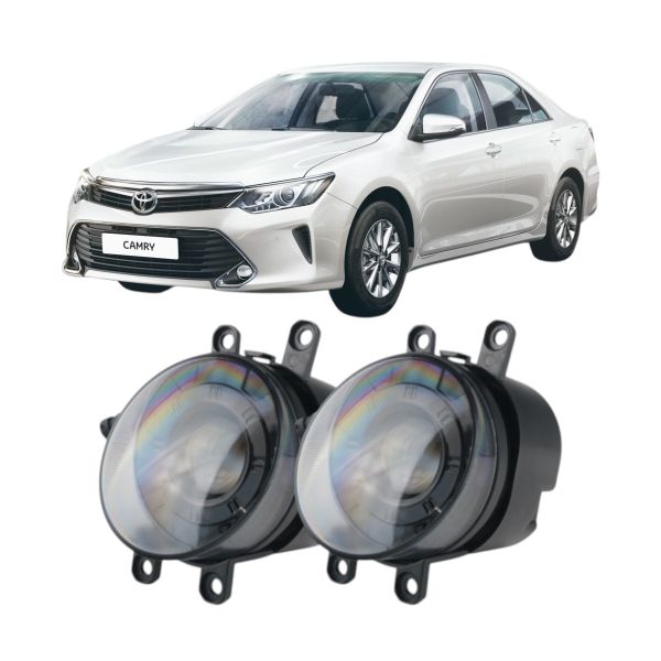 Противотуманные LED фары Toyota Camry 55 2014-2017 рестайлинг JR-W-13 Линза 50W с СТГ / Тойота Кемри 55
