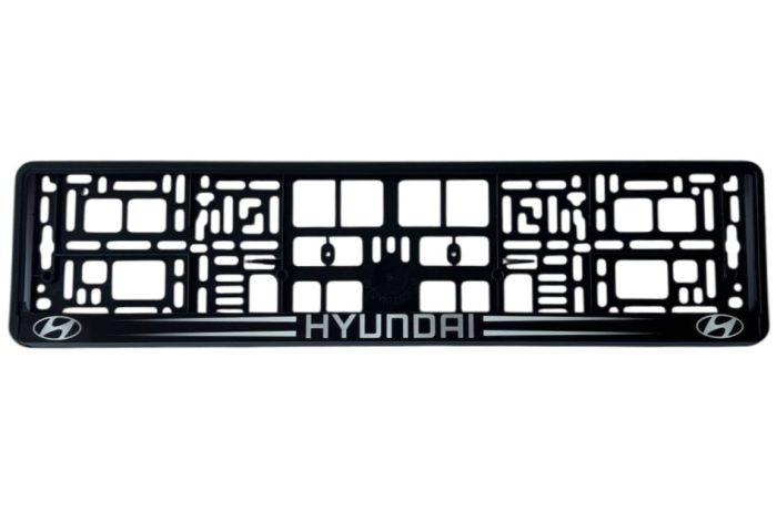Рамка номерного знаку Poputchik пластик з літерами Hyundai (1шт)