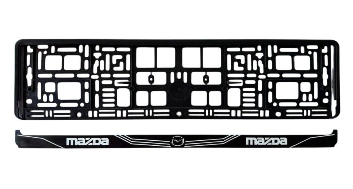 Рамка номерного знаку Poputchik пластик з літерами Mazda (1шт)