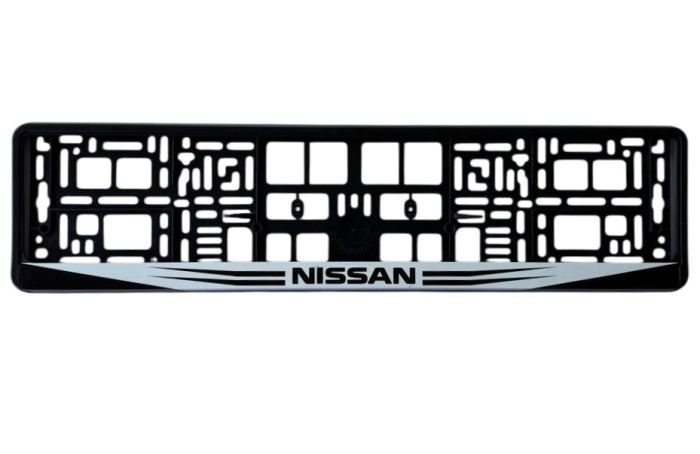 Рамка номерного знаку Poputchik пластик з літерами Nissan (1шт)