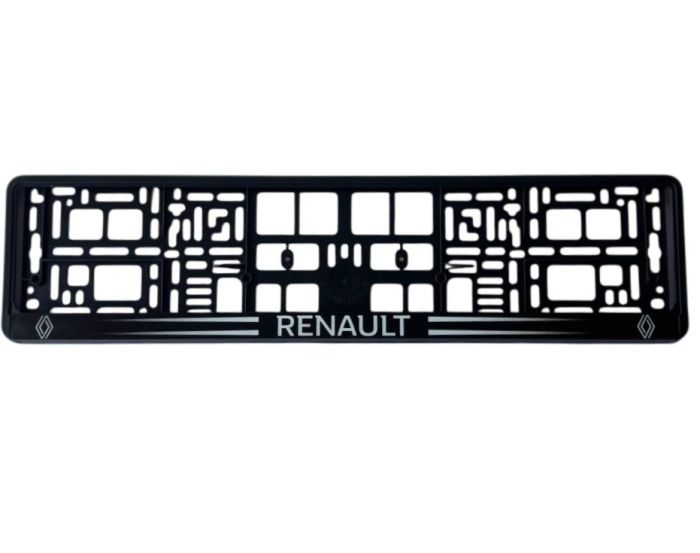 Рамка номерного знаку Poputchik пластик з літерами Renault (1шт)