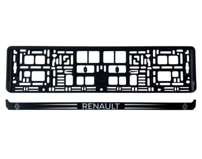 Рамка номерного знаку Poputchik пластик з літерами Renault (1шт)