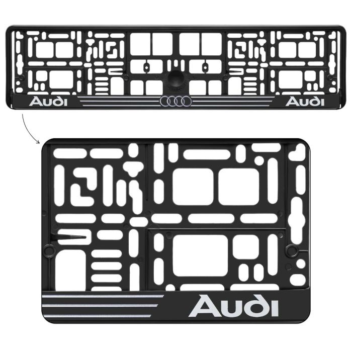 Рамка номерного знаку Audi пластикова Poputchik (1шт)