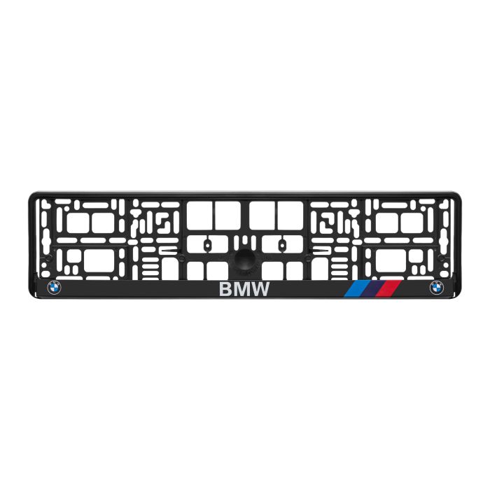Рамка номерного знаку BMW пластикова Poputchik (1шт)