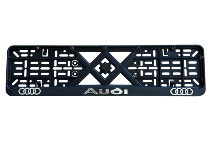 Рамка номерного знаку з пластик об'ємними літерами AUDI 52х13,5х2 см (2шт)