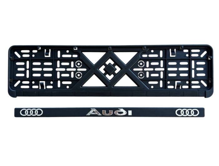 Рамка номерного знаку з пластик об'ємними літерами AUDI 52х13,5х2 см (2шт)