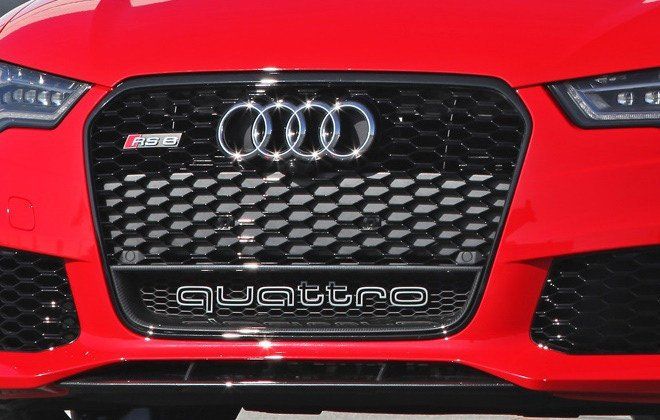 Решетка радиатора Audi A6 С7 черная + квадро (11-14 г.в.)