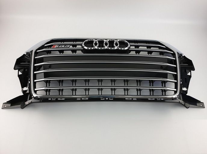 Решетка радиатора Audi Q7 стиль SQ7 черная + хром (2005-2015 г.в.)
