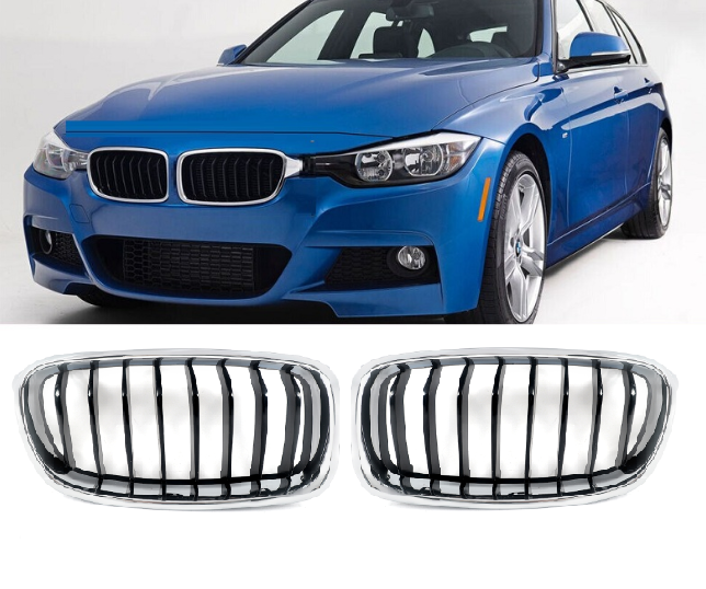 Решетка радиатора BMW F30 / F31 черная + хром рамка