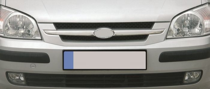 Хромированные накладки на решетку радиатора (2 шт., нержавейка) для Hyundai Getz 2002- гг