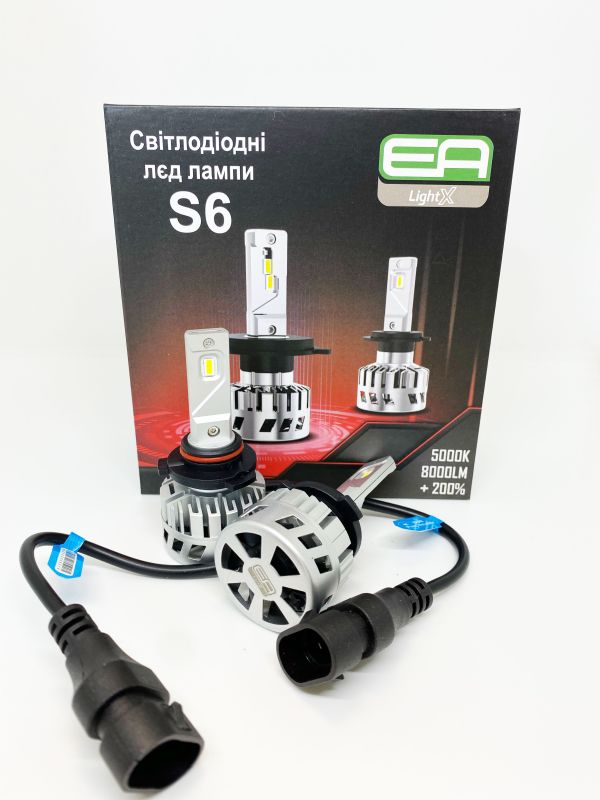 Светодиодные лампы HB3 (9005) EA Light X S6 8000Lm 5000К CSP 12-24V 2 шт