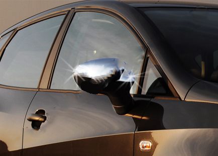 Накладки на Зеркала (2010-2026, 2 шт, Нержавейка) для Seat Leon