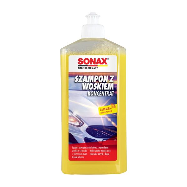 Шампунь для мийки автомобіля з воском 500 мл SONAX Wasch + Wax (313200)