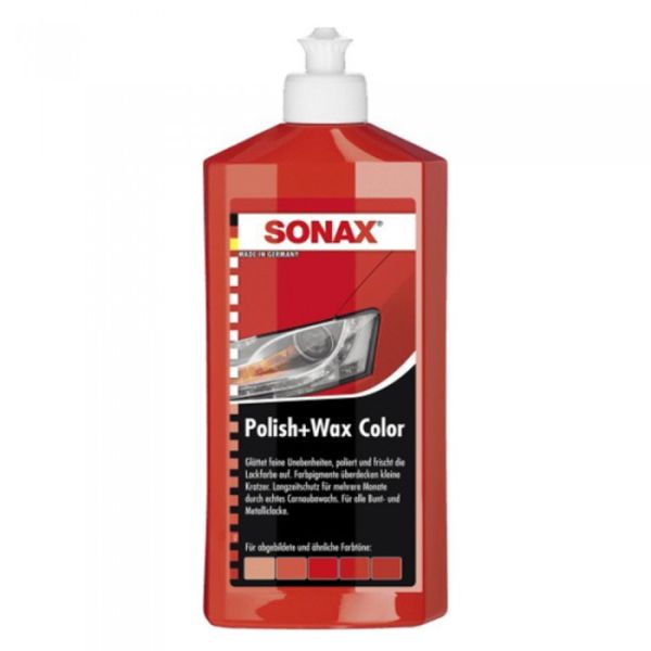 Цветной полироль с воском красный 500 мл SONAX Polish&amp;Wax Color (296400)