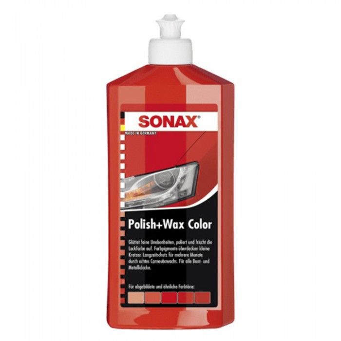 Цветной полироль с воском красный 500 мл SONAX Polish&Wax Color (296400)