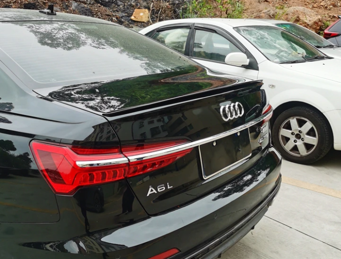 Спойлер багажника Audi A6 C8 стиль S6 черный глянцевый ABS-пластик