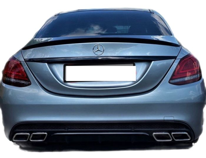 Спойлер багажника Мерседес W205 черный глянцевый (ABS-пластик)